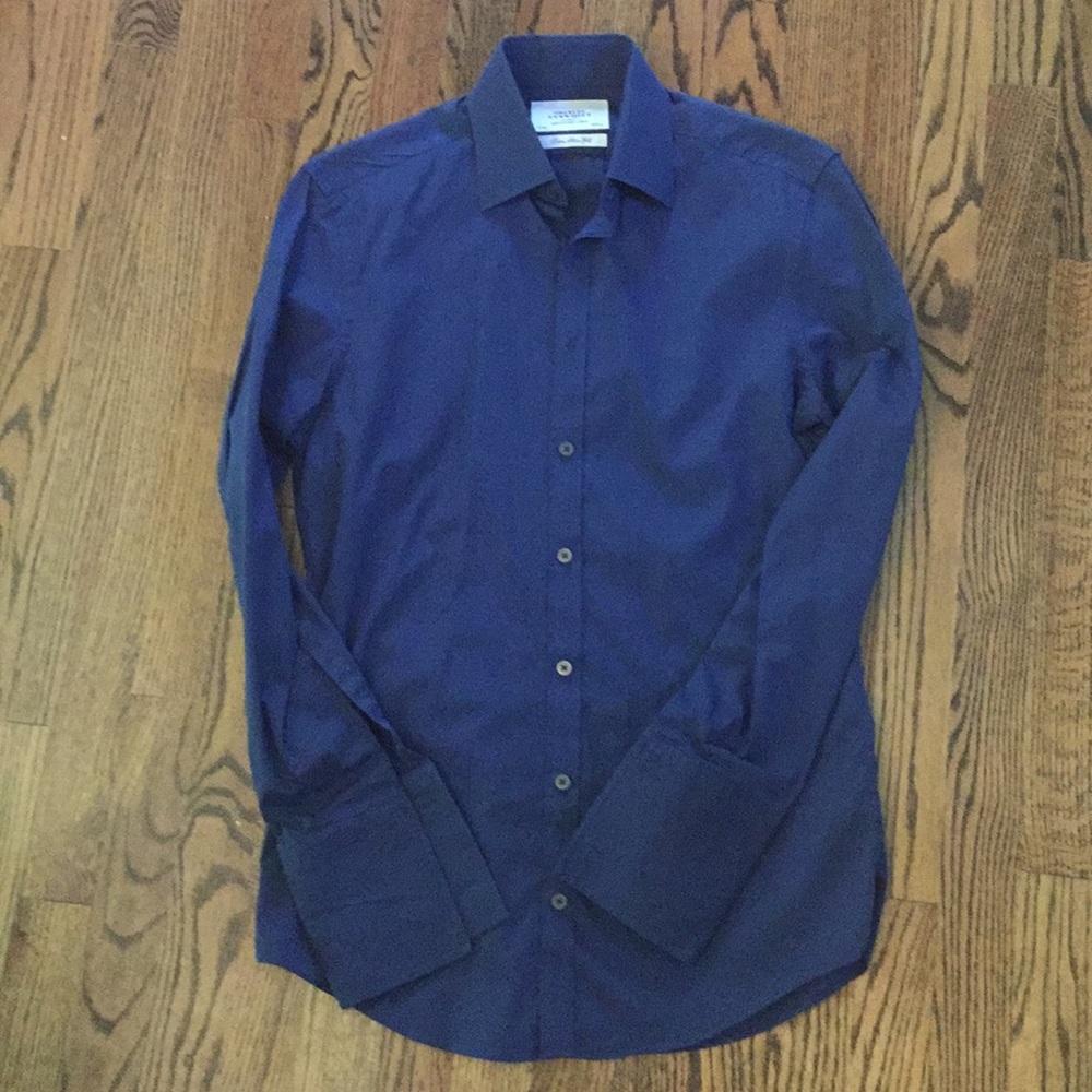 Charles Tyrwhitt Navy French Cuff Shirt